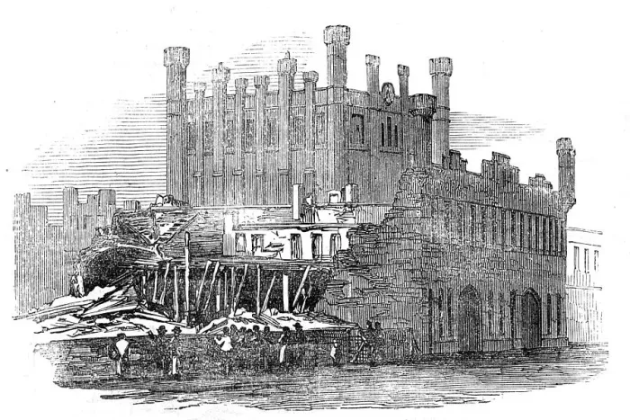 Framed Print : Accident at the Castle Mills, Sheffield, 1854. Creator: Unknown Framed Print : Accident at the Castle Mills, Sheffield, 1854. Creator: Unknown