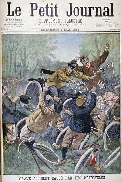 Serious accident caused by bicycles, Paris, 1900