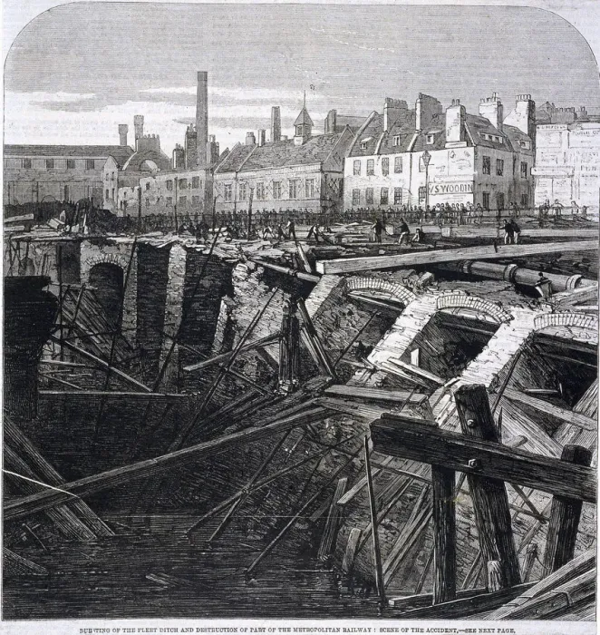 Framed Print : Accident in Farringdon Street, London, 1862 Framed Print : Accident in Farringdon Street, London, 1862