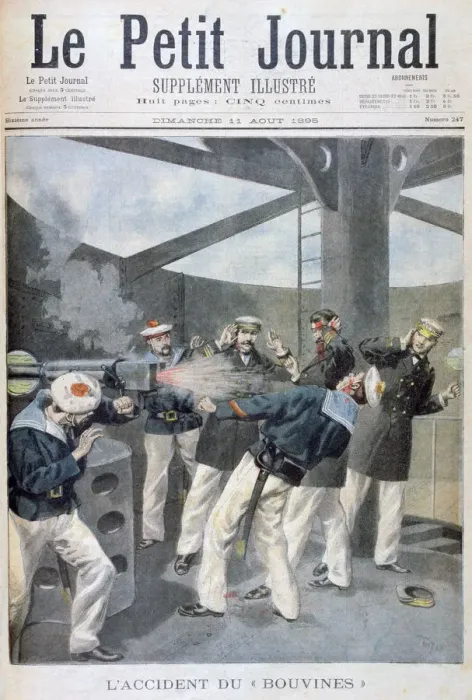 Framed Print : Accident on the French warship Bouvines, 1895. Artist: Oswaldo Tofani Framed Print : Accident on the French warship Bouvines, 1895. Artist: Oswaldo Tofani
