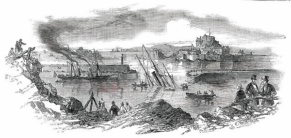 Accident to Her Majesty's Steamer 'Cuckoo', at Jersey, 1850. Creator: Unknown. Accident to Her Majesty's Steamer 'Cuckoo', at Jersey, 1850. Creator: Unknown