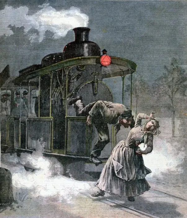 Framed Print : Accident on the Marly-le-Roi rail line, France, 1891. Artist: F Meaulle Framed Print : Accident on the Marly-le-Roi rail line, France, 1891. Artist: F Meaulle
