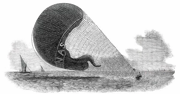 Accident to the Nassau Balloon, between Gravesend and the Nore, 1850. Creator: Unknown