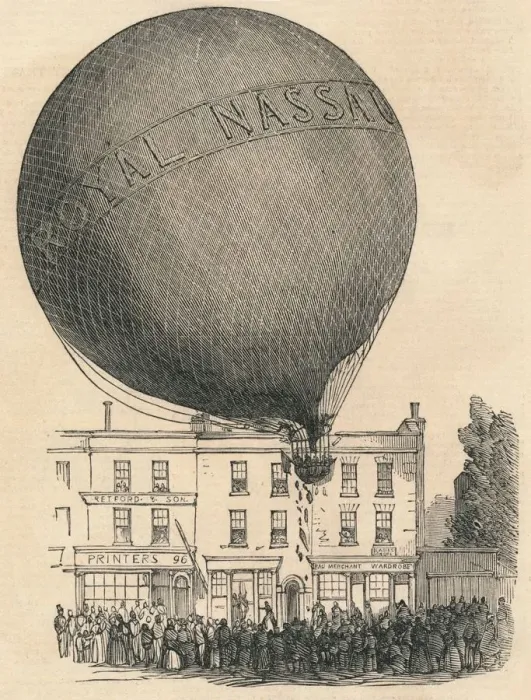 Framed Print : Accident to the Nassau Balloon in the London-Road, on Wednesday, 1849. Creator: Unknown Framed Print : Accident to the Nassau Balloon in the London-Road, on Wednesday, 1849. Creator: Unknown