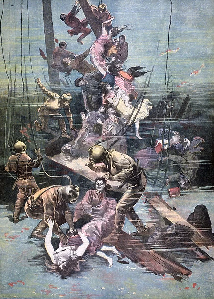 An Accident in Santander, Divers Looking for the Bodies of the Victims, 1893
