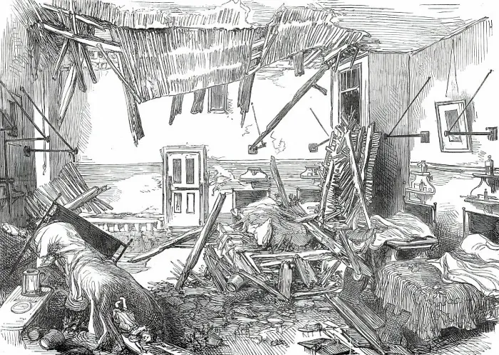 Framed Print : The Accident at St. George's Hospital: the Holland Ward after the Accident, 1876. Creator: Unknown Framed Print : The Accident at St. George's Hospital: the Holland Ward after the Accident, 1876. Creator: Unknown