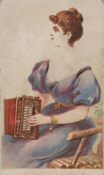 Framed Print : Accordion, from the Musical Instruments series (N82) for Duke brand cigarettes, 1888 Framed Print : Accordion, from the Musical Instruments series (N82) for Duke brand cigarettes, 1888