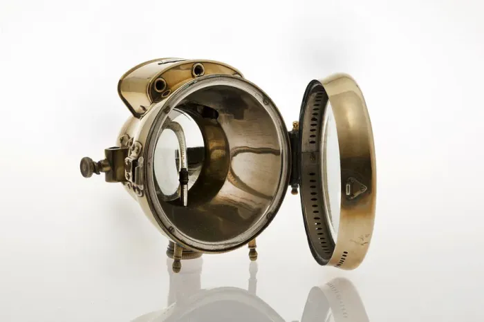 Framed Print : Acetylene gas headlamp from 1904 Daimler. Creator: Unknown Framed Print : Acetylene gas headlamp from 1904 Daimler. Creator: Unknown