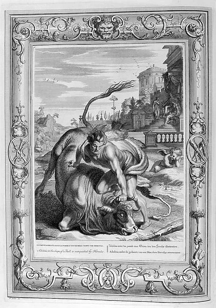Achelous in the shape of a bull is vanquished by Hercules, 1733. Artist: Bernard Picart