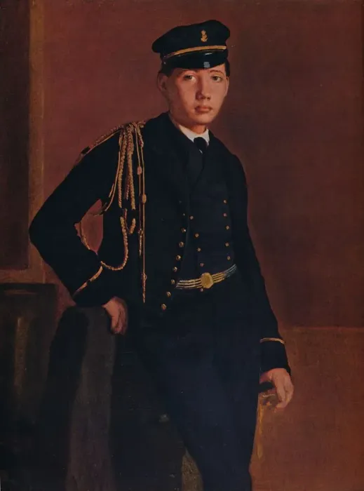 Framed Print : Achille de Gas in the Uniform of a Cadet, 1856-1857. Artist: Edgar Degas Framed Print : Achille de Gas in the Uniform of a Cadet, 1856-1857. Artist: Edgar Degas