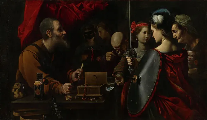 Framed Print : Achilles among the Daughters of Lycomedes, about 1625-1630. Creator: Pietro Paolini Framed Print : Achilles among the Daughters of Lycomedes, about 1625-1630. Creator: Pietro Paolini
