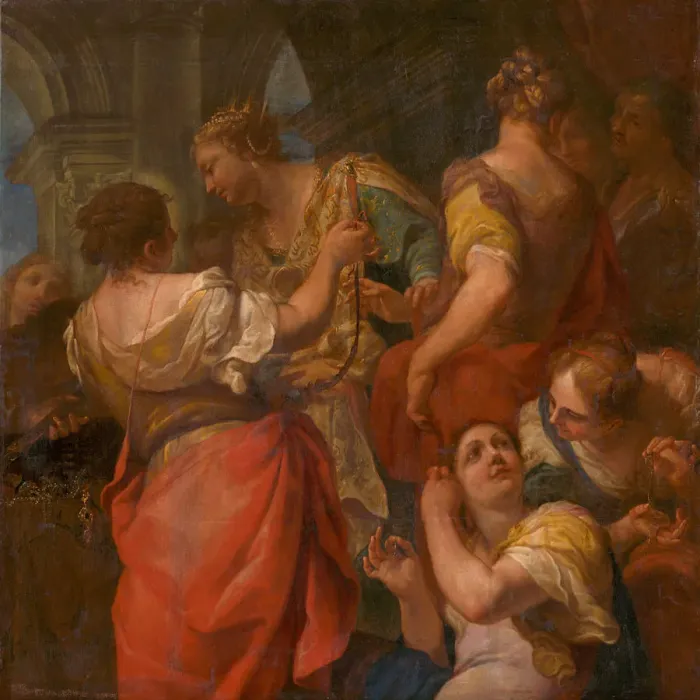 Framed Print : Achilles and the Daughters of Lycomedes, c. 1680. Creator: Molinari, Antonio (1655-1704) Framed Print : Achilles and the Daughters of Lycomedes, c. 1680. Creator: Molinari, Antonio (1655-1704)