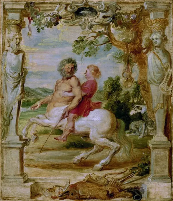 Framed Print : Achilles educated by the centaur Chiron, 1630-1635. Artist: Rubens, Pieter Paul (1577-1640)