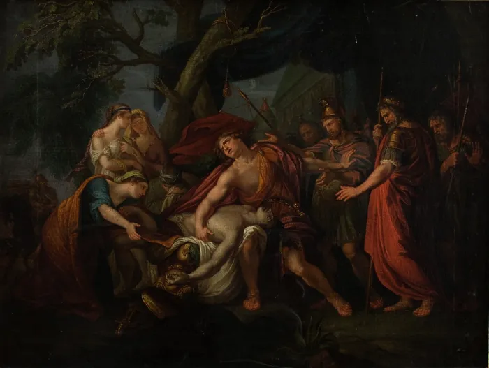 Framed Print : Achilles Lamenting the Death of Patroclus, c1800. Creator: Unknown Framed Print : Achilles Lamenting the Death of Patroclus, c1800. Creator: Unknown