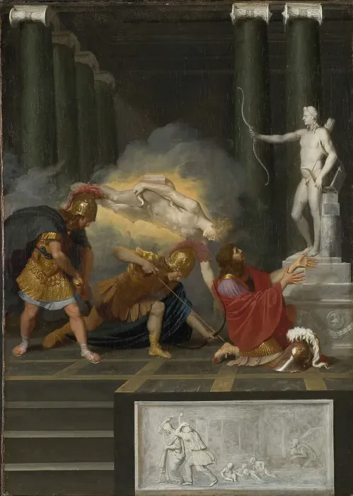 Framed Print : Achilles wounded in the Heel, 17th century. Creator: Bertholet Flemal Framed Print : Achilles wounded in the Heel, 17th century. Creator: Bertholet Flemal