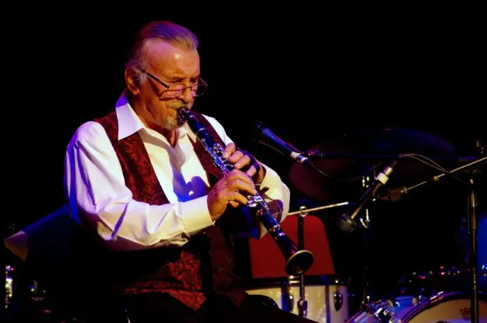 Framed Print : Acker Bilk, English clarinettist, Dorking Halls, Dorking, Surrey Framed Print : Acker Bilk, English clarinettist, Dorking Halls, Dorking, Surrey