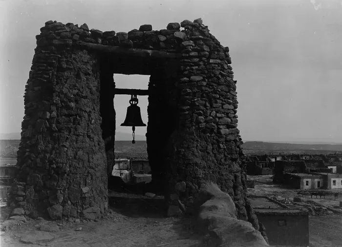 Framed Print : Acoma belfry, c1905. Creator: Edward Sheriff Curtis Framed Print : Acoma belfry, c1905. Creator: Edward Sheriff Curtis