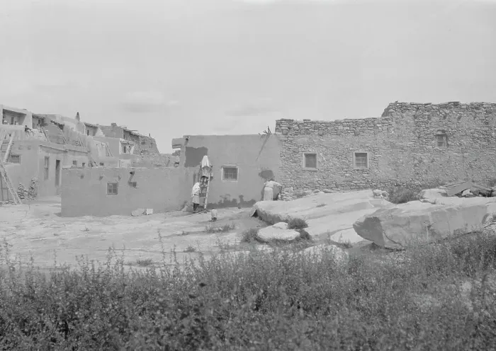 Framed Print : Acoma, New Mexico area views, between 1899 and 1928. Creator: Arnold Genthe Framed Print : Acoma, New Mexico area views, between 1899 and 1928. Creator: Arnold Genthe