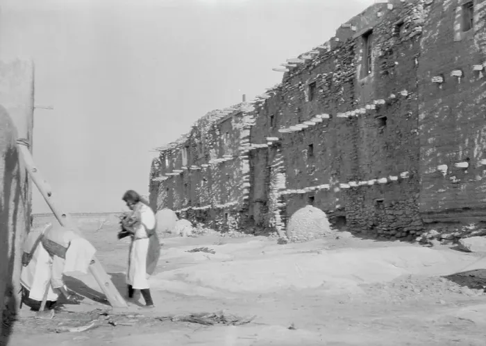 Framed Print : Acoma, New Mexico area views, between 1899 and 1928. Creator: Arnold Genthe Framed Print : Acoma, New Mexico area views, between 1899 and 1928. Creator: Arnold Genthe