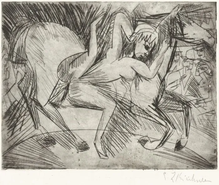 Framed Print : Acrobat on a Horse (Voltigeuse zu Pferd), 1913. Creator: Ernst Kirchner Framed Print : Acrobat on a Horse (Voltigeuse zu Pferd), 1913. Creator: Ernst Kirchner