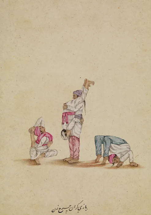 Framed Print : Four acrobats, between 1800 and 1899. Creator: Unknown Framed Print : Four acrobats, between 1800 and 1899. Creator: Unknown