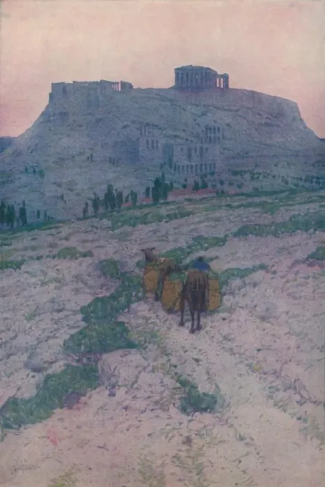 Framed Print : The Acropolis at Athens, early morning, 1913. Artist: Jules Guerin Framed Print : The Acropolis at Athens, early morning, 1913. Artist: Jules Guerin