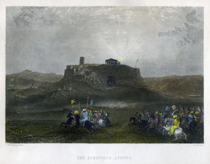 Framed Print : The Acropolis, Athens, Greece, 19th century. Artist: J Cousins Framed Print : The Acropolis, Athens, Greece, 19th century. Artist: J Cousins