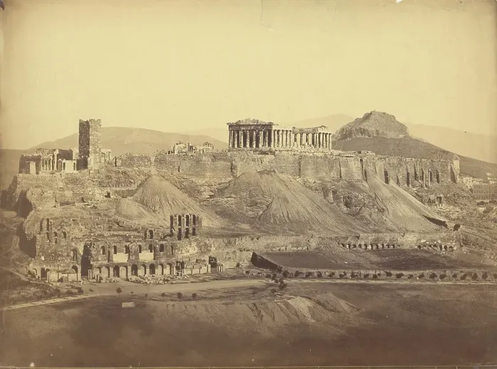 Framed Print : Acropolis, general view from the Hill of Philopappus, southwest, 1865. Creator: Philippos Margaritis Framed Print : Acropolis, general view from the Hill of Philopappus, southwest, 1865. Creator: Philippos Margaritis