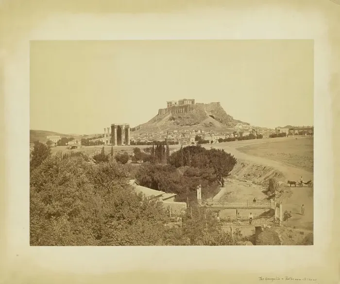 Framed Print : The Acropolis from the Southeast, Athens, 1870. Creator: Petros Moraites Framed Print : The Acropolis from the Southeast, Athens, 1870. Creator: Petros Moraites