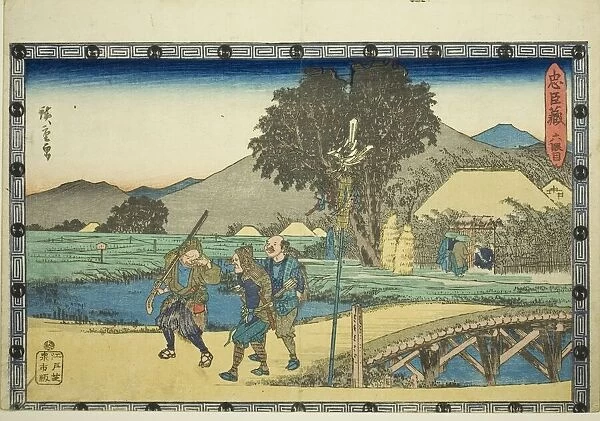 Act 6 (Rokudanme), from the series 'The Revenge of the Loyal Retainers (Chushingura)', c. 1834 / 39. Creator: Ando Hiroshige. Act 6 (Rokudanme), from the series 'The Revenge of the Loyal Retainers (Chushingura)', c. 1834 / 39