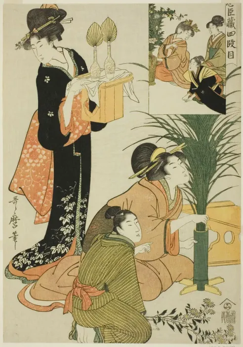 Framed Print : Act IV, from Treasury of the Loyal Retainers, Japan, c. 1801  /  02
