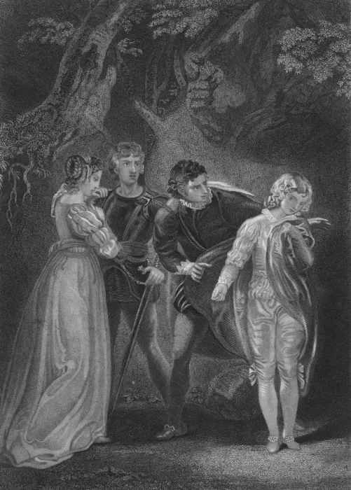 Framed Print : Act V Scene iv from The Two Gentlemen of Verona, c19th century Framed Print : Act V Scene iv from The Two Gentlemen of Verona, c19th century