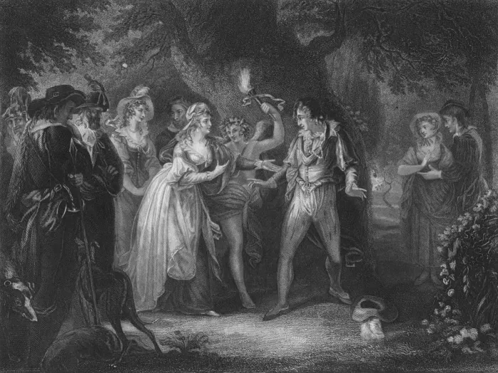 Framed Print : Act V Scene iv from As You Like It, c19th century Framed Print : Act V Scene iv from As You Like It, c19th century