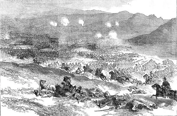 The Action at Balaclava, October 25 - First Charge of Heavy Cavalry, 1854. Creator: Unknown