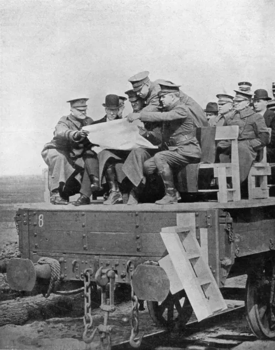 Framed Print : An Active Service Conference on the Western Front, First World War, 1917, (c1920) Framed Print : An Active Service Conference on the Western Front, First World War, 1917, (c1920)