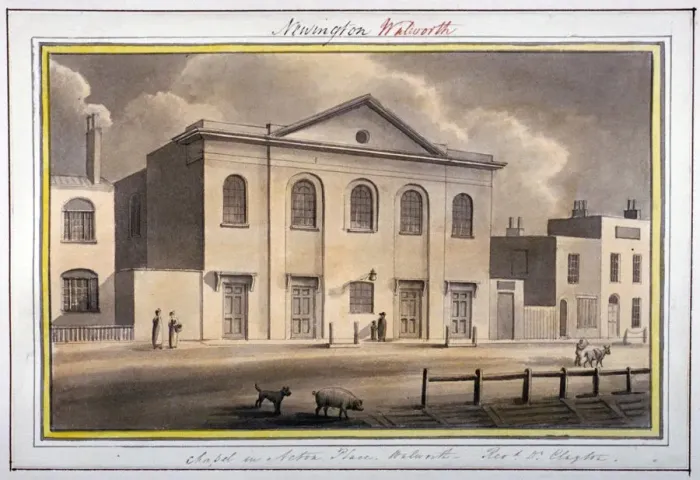Framed Print : Acton Place Chapel, Southwark, London, 1825. Artist: G Yates Framed Print : Acton Place Chapel, Southwark, London, 1825. Artist: G Yates