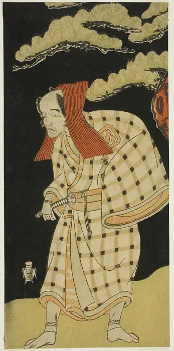Framed Print : The Actor Arashi Otohachi I as Numataro Kyusei Disguised as the Burglar Ipponzaemon in... c. 1768. Creator: Shunsho Framed Print : The Actor Arashi Otohachi I as Numataro Kyusei Disguised as the Burglar Ipponzaemon in... c. 1768. Creator: Shunsho