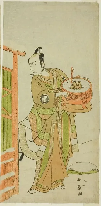 Framed Print : The Actor Arashi Sangoro II as Ito Kuro Disguised as Banta in the Play Izu-goyomi Shibai... c.1772. Creator: Shunsho Framed Print : The Actor Arashi Sangoro II as Ito Kuro Disguised as Banta in the Play Izu-goyomi Shibai... c.1772. Creator: Shunsho