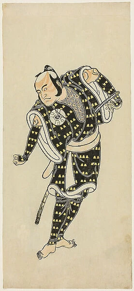 The actor Bando Matataro IV as Gempachibyoe in the play 'Mutsu no Hana Ume no... c. 1769. Creator: Shunsho. The actor Bando Matataro IV as Gempachibyoe in the play 'Mutsu no Hana Ume no... c. 1769. Creator: Shunsho
