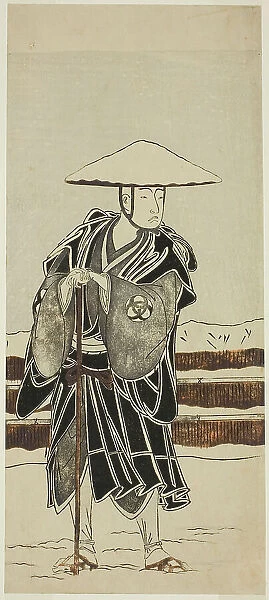 The Actor Bando Mitsugoro I as Abbot Saimyo-ji Tokiyori, Disguised as a Monk, in the... c. 1773. Creator: Shunsho