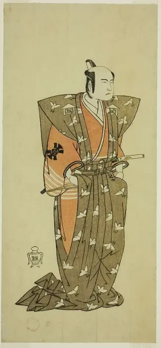 Framed Print : The Actor Bando Mitsugoro I as Soga no Juro Sukenari (?) in the Play Shuen Soga... c. 1768. Creator: Shunsho Framed Print : The Actor Bando Mitsugoro I as Soga no Juro Sukenari (?) in the Play Shuen Soga... c. 1768. Creator: Shunsho