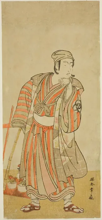 Framed Print : The Actor Bando Mitsugoro I as Taira no Tadamori Disguised as a Potted-Plant Seller in... c. 1776. Creator: Shunsho
