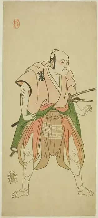 Framed Print : The Actor Bando Sampachi I as Yawata no Saburo (?) in the Play Shuen Soga Omugaeshi... c. 1768. Creator: Shunsho Framed Print : The Actor Bando Sampachi I as Yawata no Saburo (?) in the Play Shuen Soga Omugaeshi... c. 1768. Creator: Shunsho