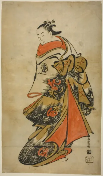 Framed Print : The Actor Fujimura Handayu II as Oiso no Tora, c. 1715. Creator: Torii Kiyomasu I Framed Print : The Actor Fujimura Handayu II as Oiso no Tora, c. 1715. Creator: Torii Kiyomasu I