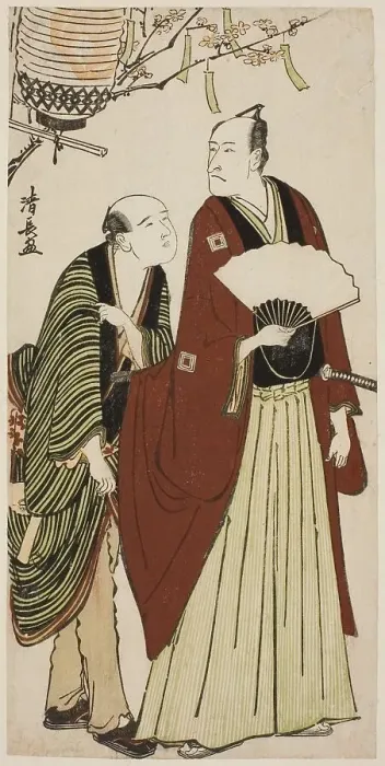 Framed Print : The Actor Ichikawa Danjuro V and his attendant, from an untitled series of prints showing... c1783. Creator: Torii Kiyonaga Framed Print : The Actor Ichikawa Danjuro V and his attendant, from an untitled series of prints showing... c1783. Creator: Torii Kiyonaga