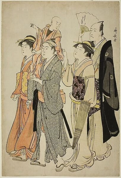 The Actor Ichikawa Danjuro V and his family, from an untitled series of four prints... c. 1783 / 84. Creator: Torii Kiyonaga