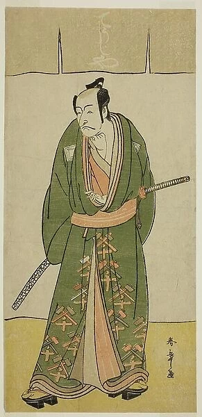 The Actor Ichikawa Danjuro V as Gokuin Sen'emon in the Play Hatsumombi Kuruwa Soga... c. 1780. Creator: Shunsho