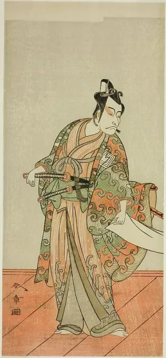 Framed Print : The Actor Ichikawa Danjuro V as Kudo Kanaishi (?) in the Play Izu-goyomi Shibai no... c. 1772. Creator: Shunsho Framed Print : The Actor Ichikawa Danjuro V as Kudo Kanaishi (?) in the Play Izu-goyomi Shibai no... c. 1772. Creator: Shunsho
