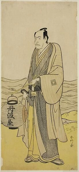 The Actor Ichikawa Danjuro V as Tambaya Suketaro in the Play On'ureshiku Zonji Soga... c. 1790. Creator: Katsukawa Shunko