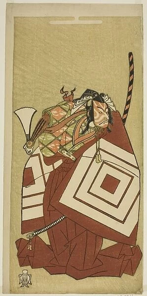 The Actor Ichikawa Danjuro V as Watanabe Kiou Takiguchi in the Play Nue no Mori Ichiyo... c. 1770. Creator: Shunsho